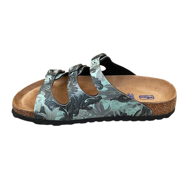 Birkenstock Papillo Florida Sandals Floral Tropical Print Green - Picture 5 of 11